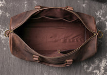 Load image into Gallery viewer, Cowhide Leather Overnight Travel Weekender Duffel Bag
