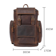 Load image into Gallery viewer, Large Brown Leather School Backpack
