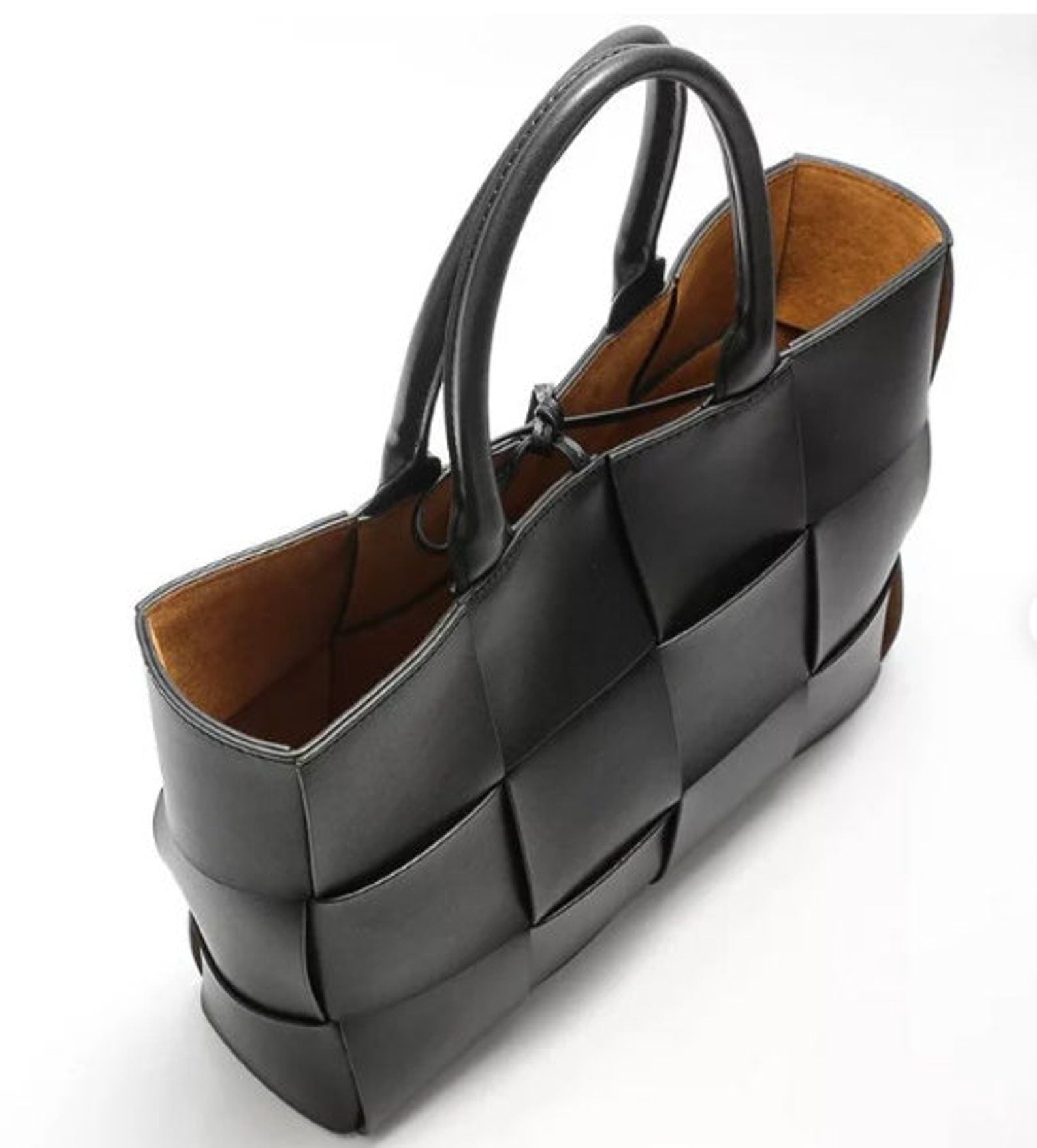 Large Woven Leather Tote Bag