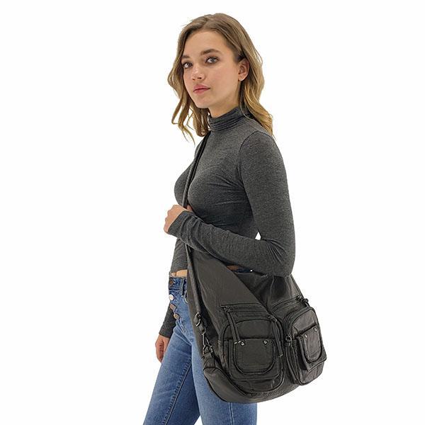 Large Soft Casual Women Bags School Backpack PU Leather Bag