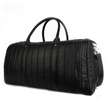 Load image into Gallery viewer, Black Large Storage Leather Travel Weekender Duffel Bag
