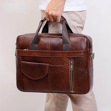 Load image into Gallery viewer, Retro Handmade Leather Business Laptop Bag Briefcase
