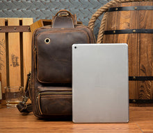 Load image into Gallery viewer, Vintage Leather Sling School Backpack for Men
