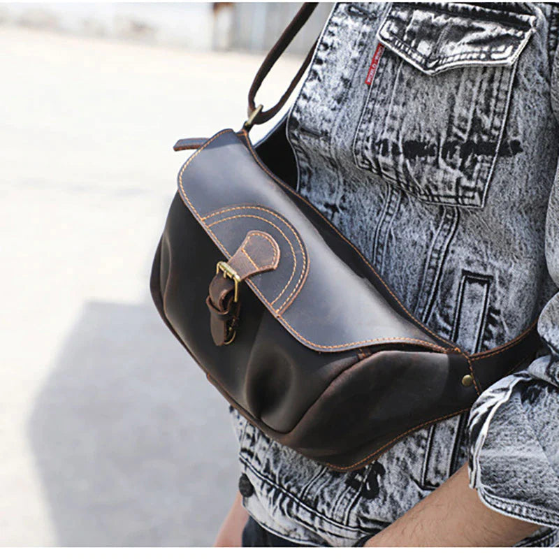 Stylish Vintage Leather Cross Body Bag for Men