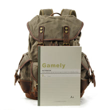 Load image into Gallery viewer, Vintage Canvas Backpack Waterproof Traveling Hiking Rucksack
