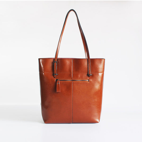 Simple Leather Tote Bag Shoulder Bag for Women