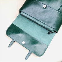 Load image into Gallery viewer, Coffee Zipper Leather Backpack for Women
