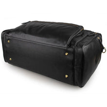 Load image into Gallery viewer, Black Large Trave Weekender Leather Duffel Bag
