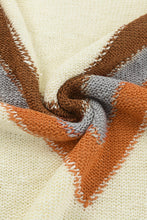 Load image into Gallery viewer, Beige Chevron Striped Drop Shoulder Sweater
