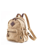 Load image into Gallery viewer, Ladies Small Canvas Leather Hiking Backpack Bag School Book Bag
