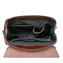 Load image into Gallery viewer, Double Zipper Top Grain Leather Backpack for Women Female Lether Designer Backpack Stylish School Backpack Shoulder Bags
