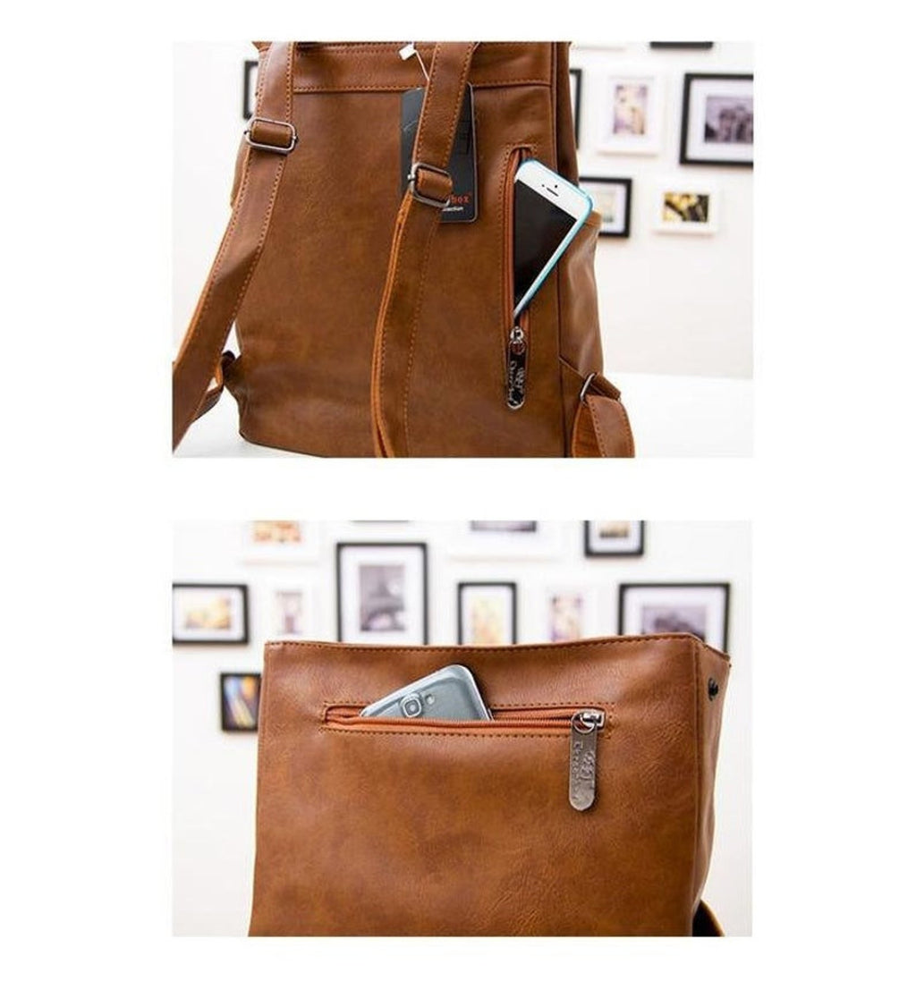 Genuine Leather Backpack Vintage Laptop Bookbag