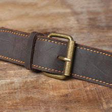 Load image into Gallery viewer, Coffee Leather Laptop Shoulder Bag
