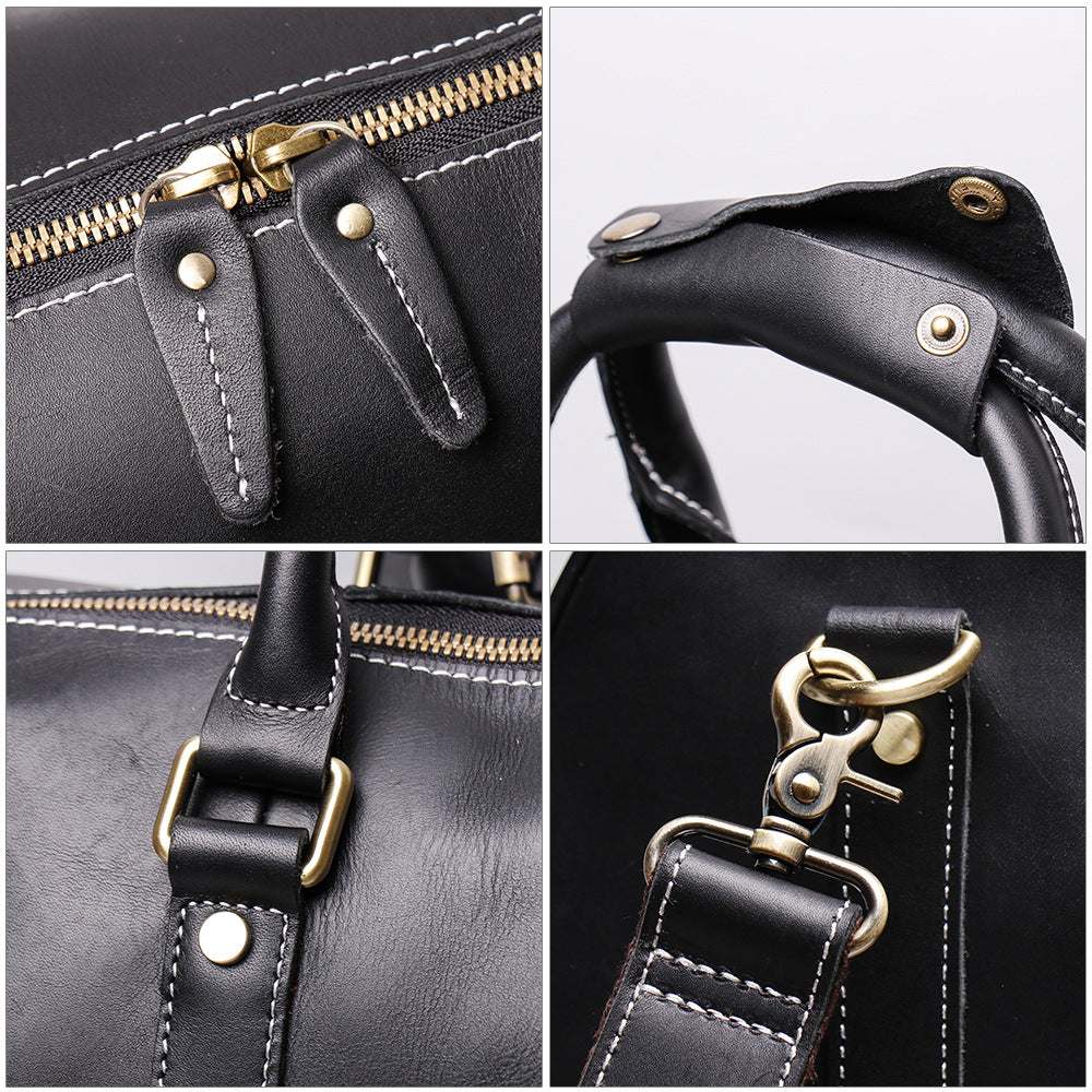 Birthday Gift Simple Vintage Leather Duffel Travel Weekender Bag