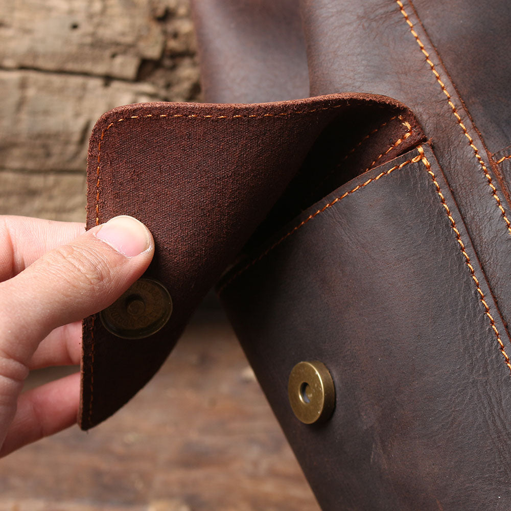 Classic Full Grain Leather School Backpack