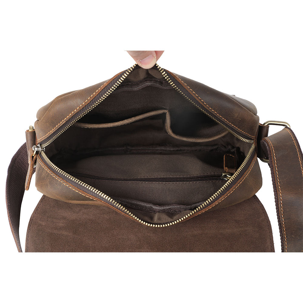 Retro Small Brown Messenger Shoulder Bag