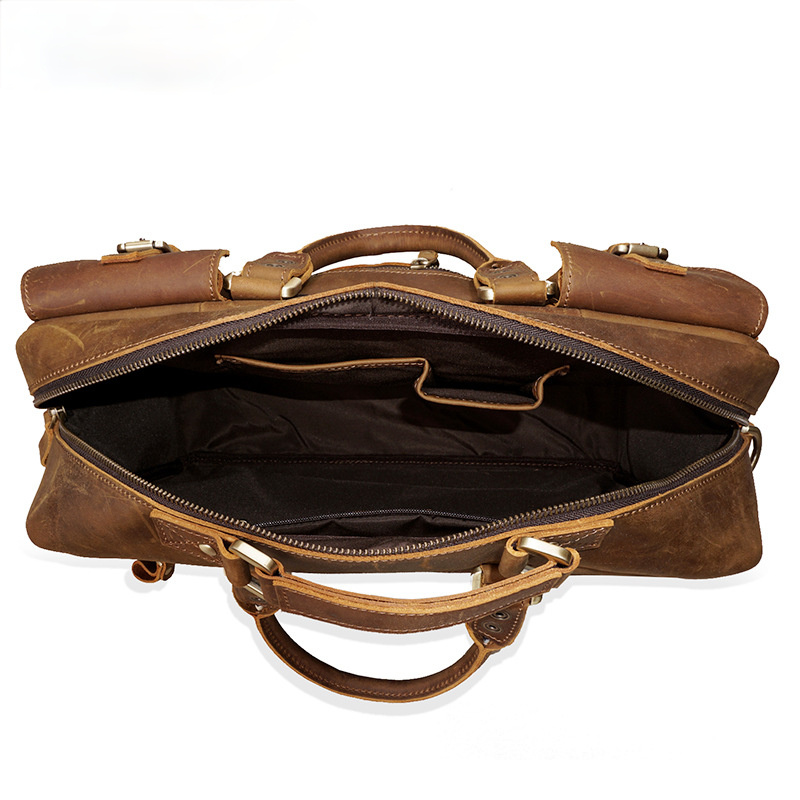 Large Leather Travel Briefcase