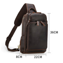 Load image into Gallery viewer, Crossbody Trip Chest Leather Sling Bag for Men
