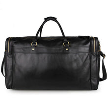 Load image into Gallery viewer, Black Large Trave Weekender Leather Duffel Bag
