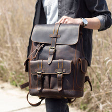 Load image into Gallery viewer, Classic Full Grain Leather School Backpack

