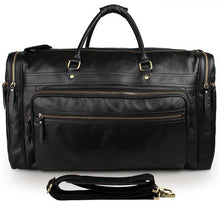 Load image into Gallery viewer, Black Large Trave Weekender Leather Duffel Bag
