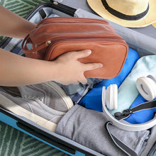 Load image into Gallery viewer, Leather Dopp Kit Toiletry Bag Groomsmen Gift Luxury Travel Bag
