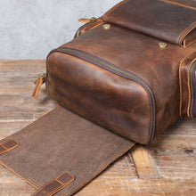 Load image into Gallery viewer, Large Brown Leather School Backpack
