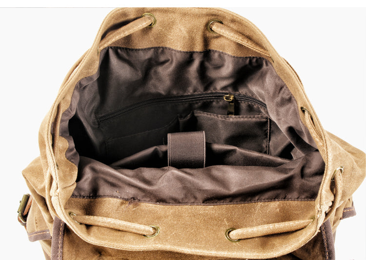 Large Travel Waxed Canvas Outdoor Laptop Backpack