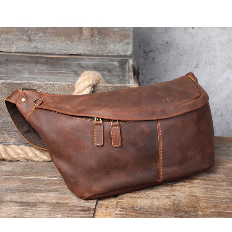 Large Leather Shoulder Cross Body Sling Bag