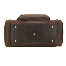 Load image into Gallery viewer, Brown Leather Travel Weekender Bag with Front Pocket
