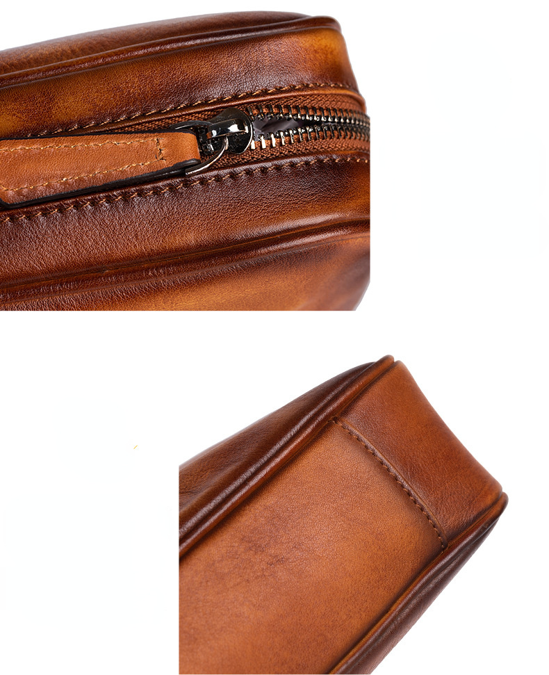 Large Vintage Leather Casual Briefcase for Men