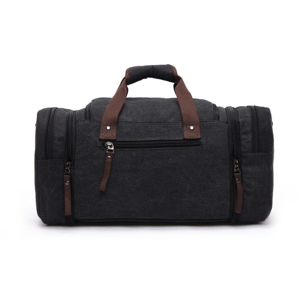 Men's Oversize Canvas Travel Bags Large Capacity Carry On Luggage Weekend Bag