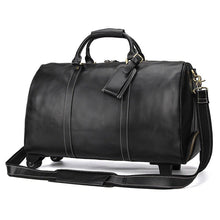 Load image into Gallery viewer, 20&#39;&#39; Travel Weekender Leather Rolling Duffel Bag
