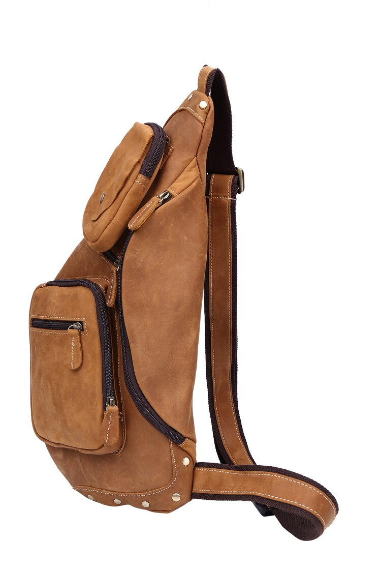 Cowhide Leather Cross Body Sling Bag for Men