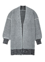 Load image into Gallery viewer, Oversized Grey Checkered Long Cardigan Sweater
