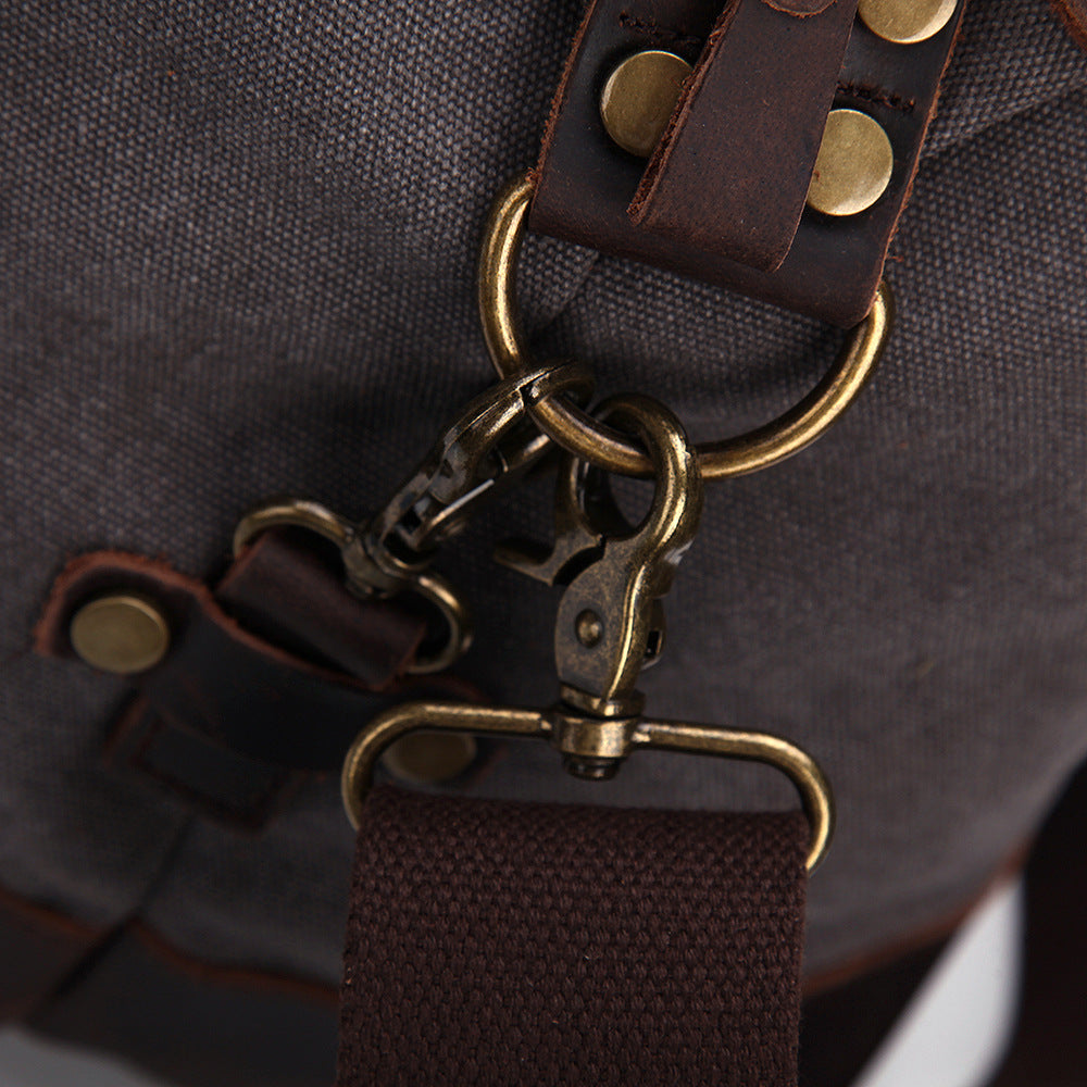 Vintage Canvas Leather Travel Duffel Bag