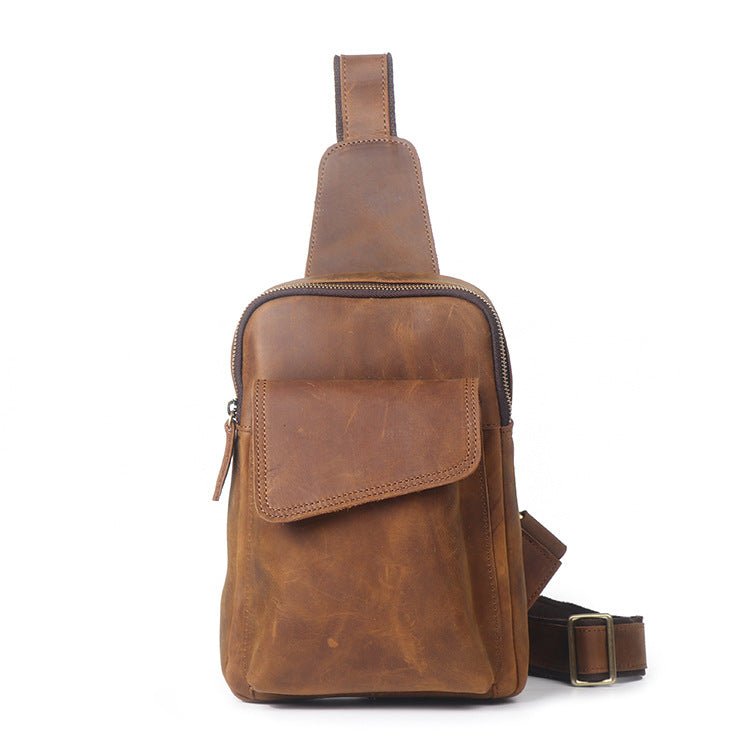 Mens Shoulder Crossbody Leather Sling Bag