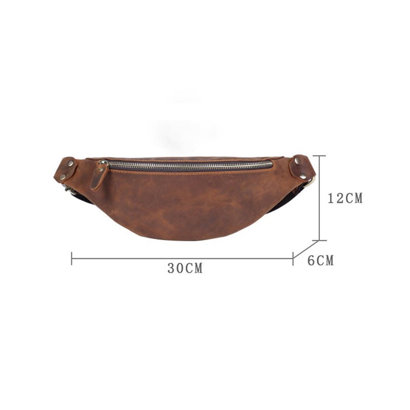 Men's Leather Simple Sling Bag