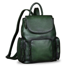 Load image into Gallery viewer, Vintage Womens Brown Leather Backpack Purse Designer Laptop Book Bag for Women
