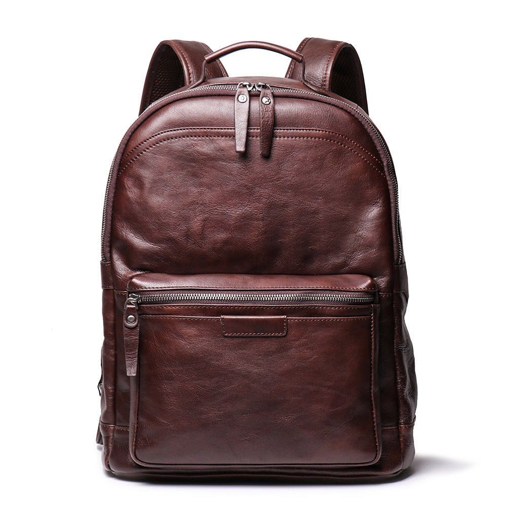 Handmade Full Grain Leather School Backpack for Men Laptop Bag Travel Backpack