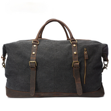 Load image into Gallery viewer, Men&#39;s Travel Canvas Leather Duffel Bag
