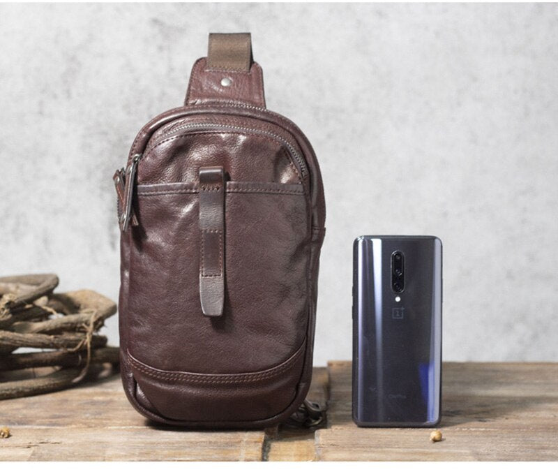 Mens Leather Cross Body Sling Bag