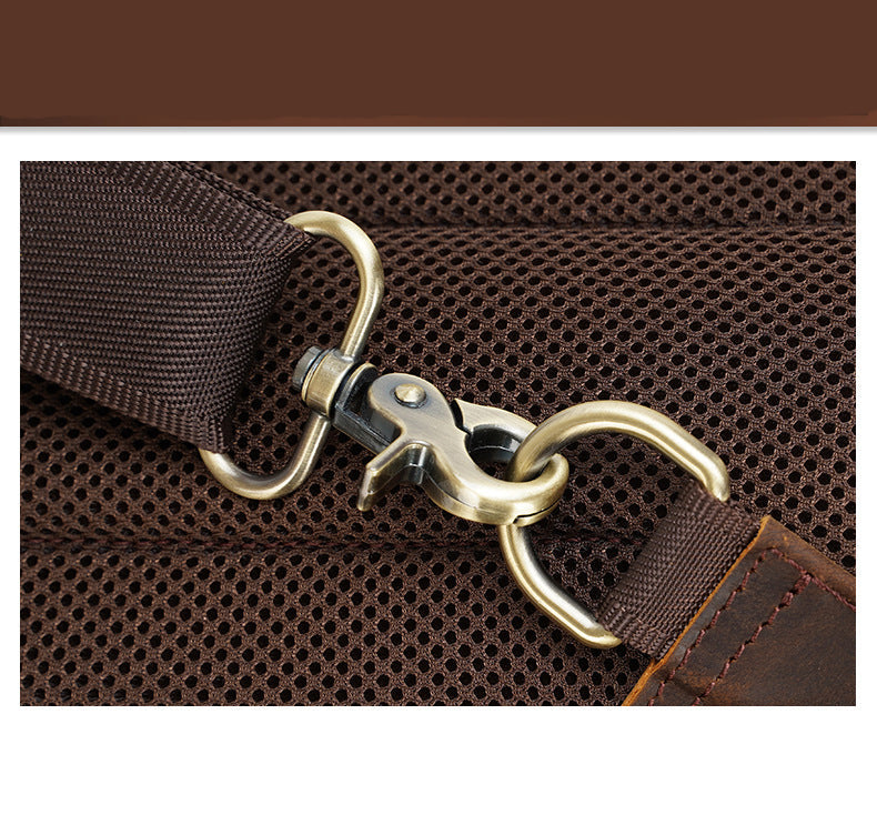 Shoulder Crazy Horse Leather Chest Sling Bag