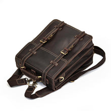 Load image into Gallery viewer, Retro Leather School Backpack
