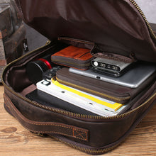 Load image into Gallery viewer, Large Simple School Leather Laptop Rucksack
