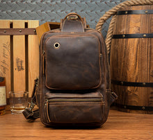 Load image into Gallery viewer, Vintage Leather Sling School Backpack for Men
