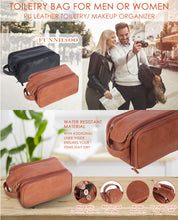 Load image into Gallery viewer, Groomsmen Gift Toiletry Bag, Vegan Leather Dopp Kit, Water-Resistant Bathroom Toiletries Organizer, PU Leather Cosmetic Bags, Christmas Gift
