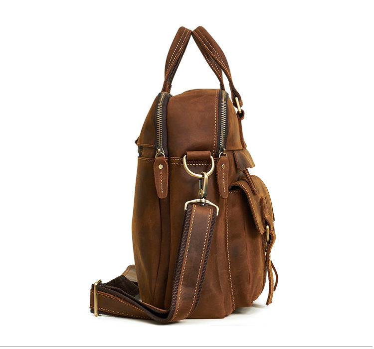 Classic Men Vintage Leather Business Briefcase