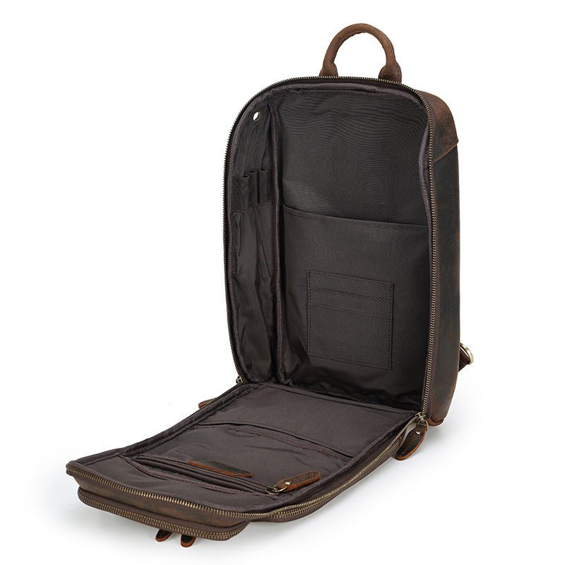 Crossbody Trip Chest Leather Sling Bag for Men