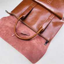 Load image into Gallery viewer, Brown Large Leather Backpack
